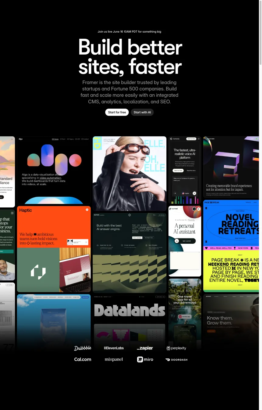 framer.com: example prospect website